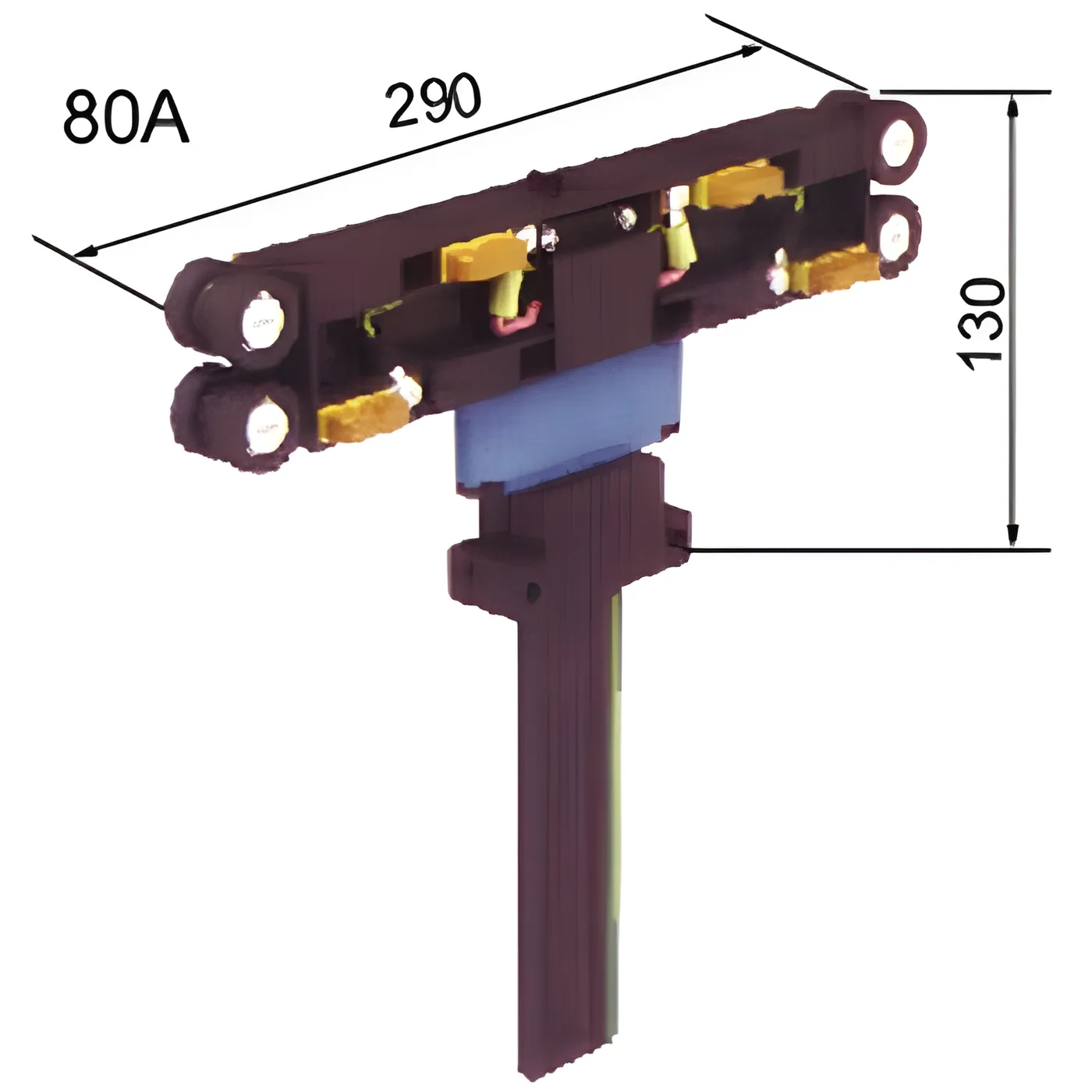 ชุดรับกระแสไฟ POWERAIL HFP56 ขนาด 80A แนวตรง